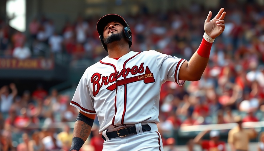 Atlanta Braves player celebrating during game in Atlanta news.