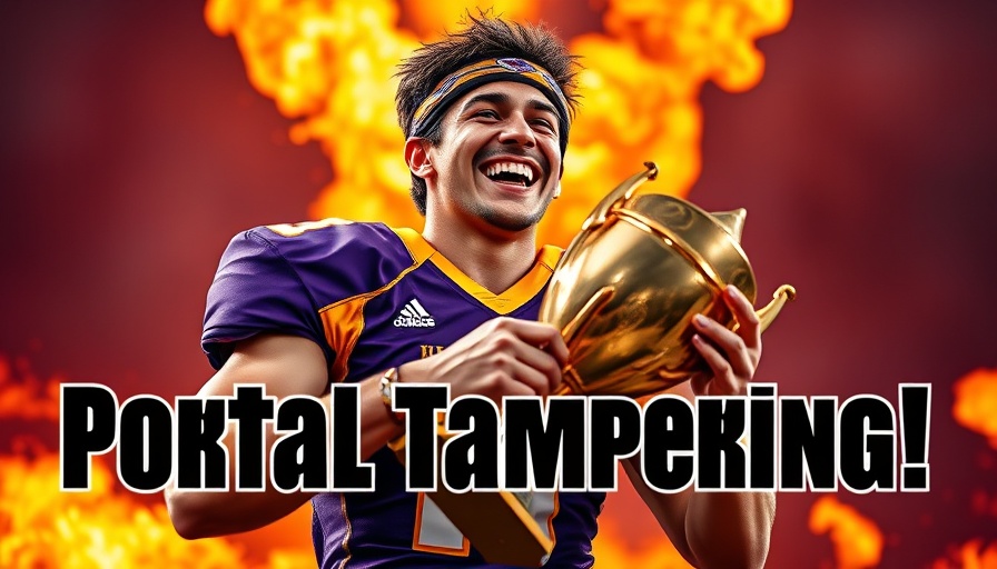 College Baseball Tampering: Athlete with trophy and text overlay.