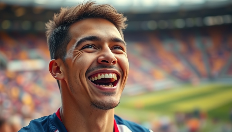 Cheerful athlete excited after sports victory