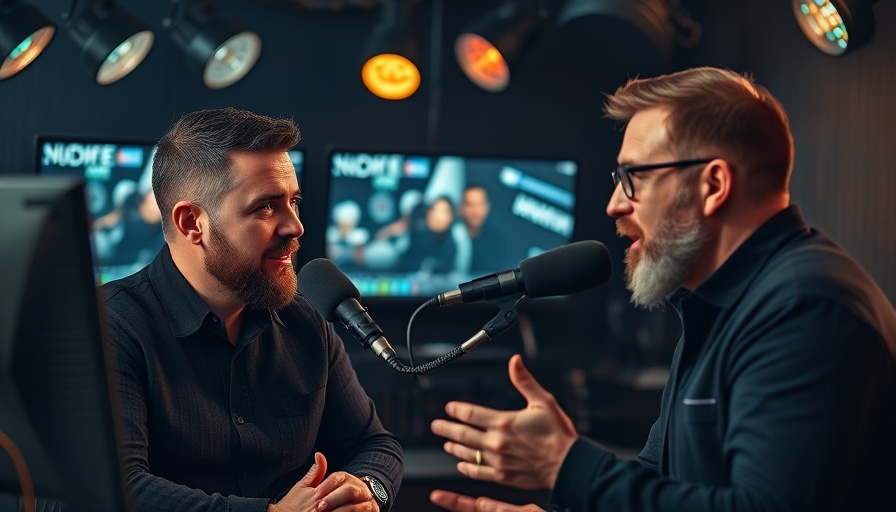 Two men in a livestream, They Can't Win discussion, studio setting.