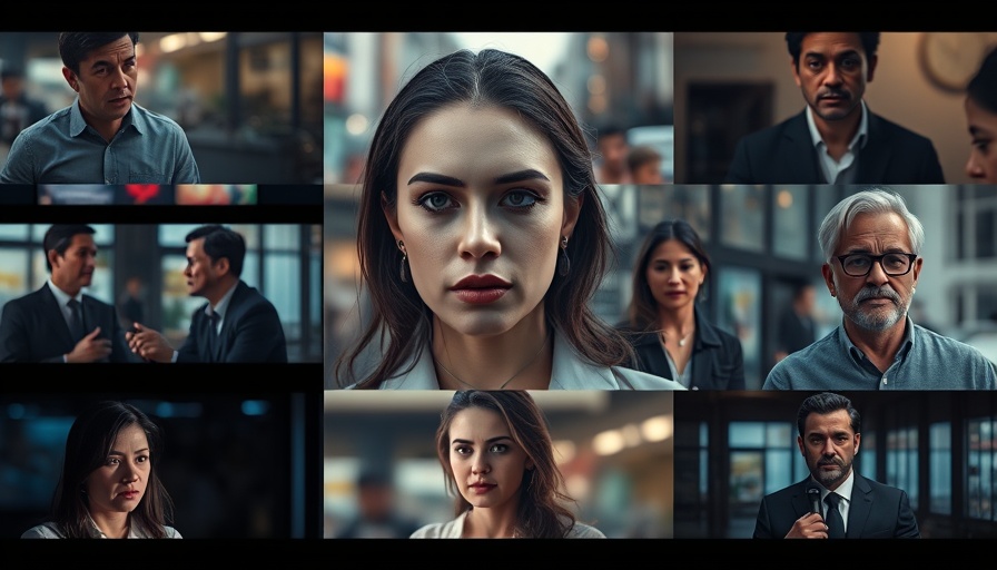 Collage representing Eyewitness Accounts in Viral Videos against an urban backdrop.