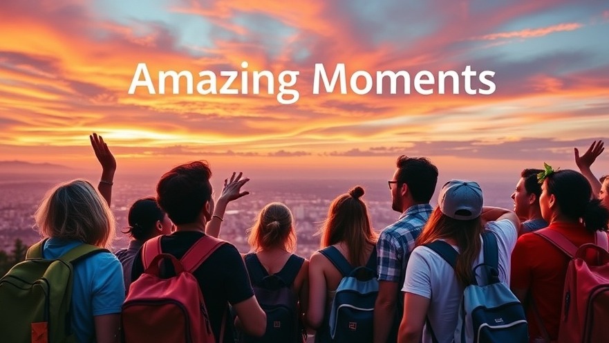 Excited travelers at sunset, showcasing customer loyalty through personalized service.