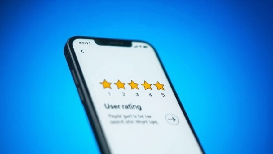 User rating service on smartphone, showcasing online reviews importance with five stars.