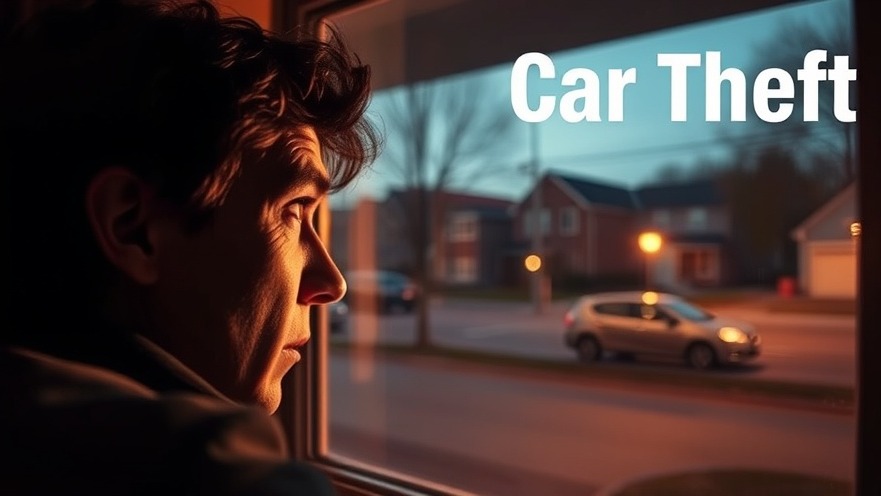 Worried person watching for car theft, highlighting vehicle security measures.