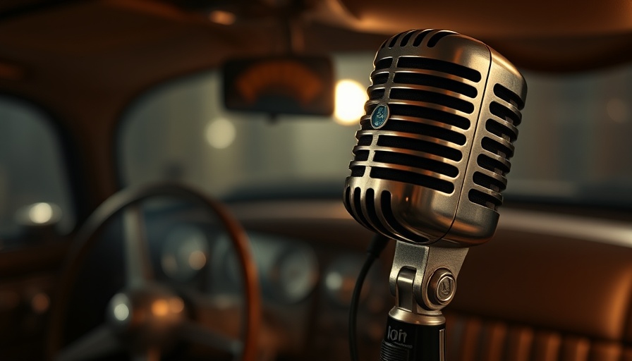 Keywords in Customer Reviews: Vintage microphone focus with car interior.