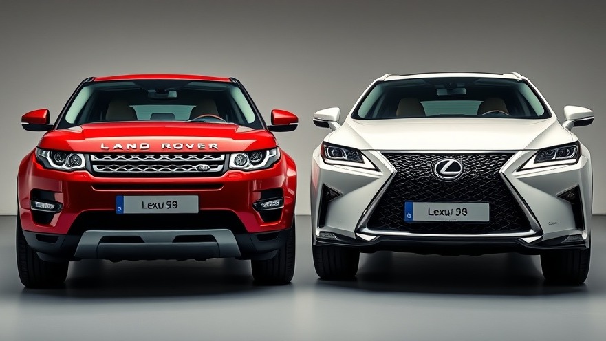 Comparison of a red Land Rover and white Lexus highlighting car reliability issues.