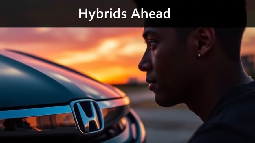 Thoughtful person gazing at a sleek Honda hybrid vehicle at sunset, symbolizing hybrid vehicles.