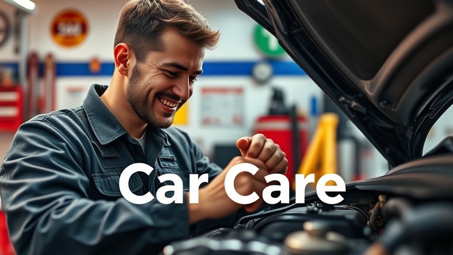 Mechanic in overalls using a wrench for DIY car maintenance in a vibrant garage.