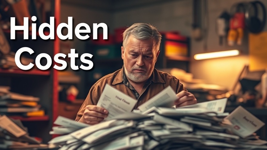 Frustrated auto repair owner examines rejected leads, highlighting real estate lead generation issues.