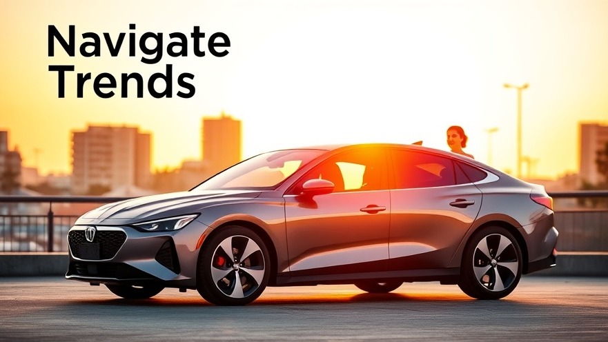 Sleek hybrid car in urban sunset, showcasing its popularity and modern design.