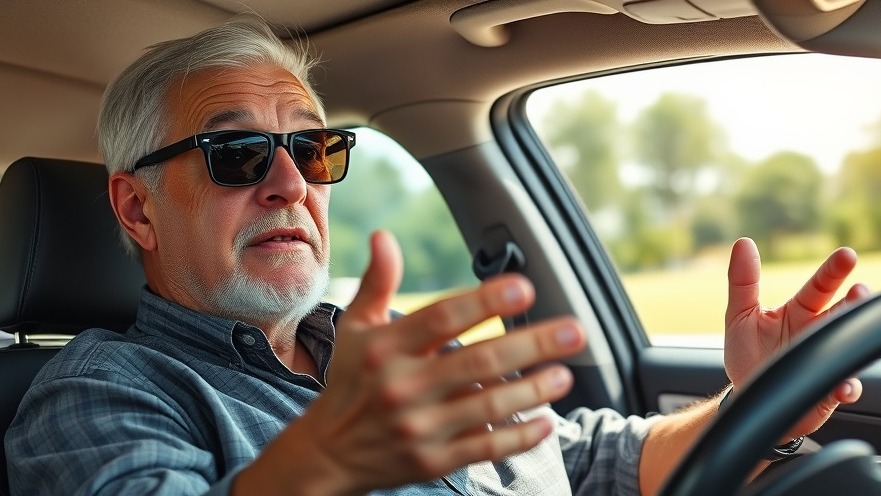 Older man inside a car discussing high-mileage vehicles and Honda reliability.