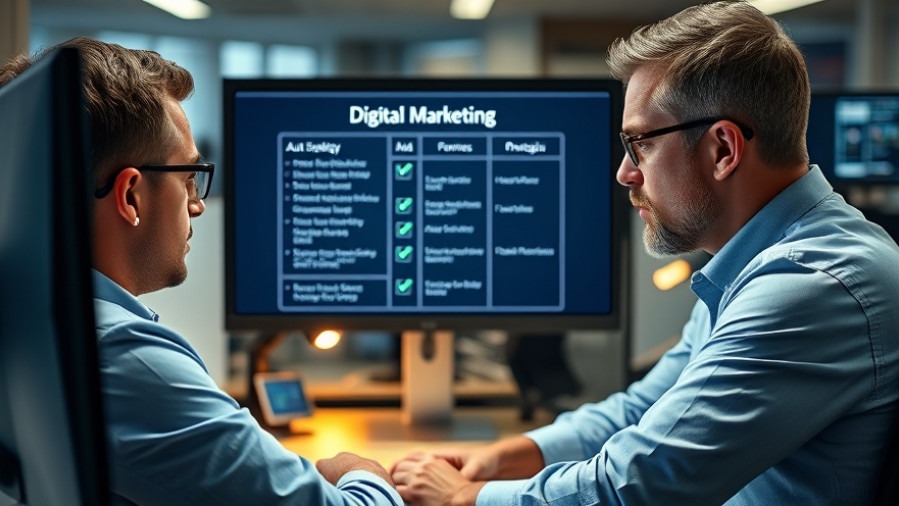 Professionals analyzing digital marketing strategies for auto shop engagement.