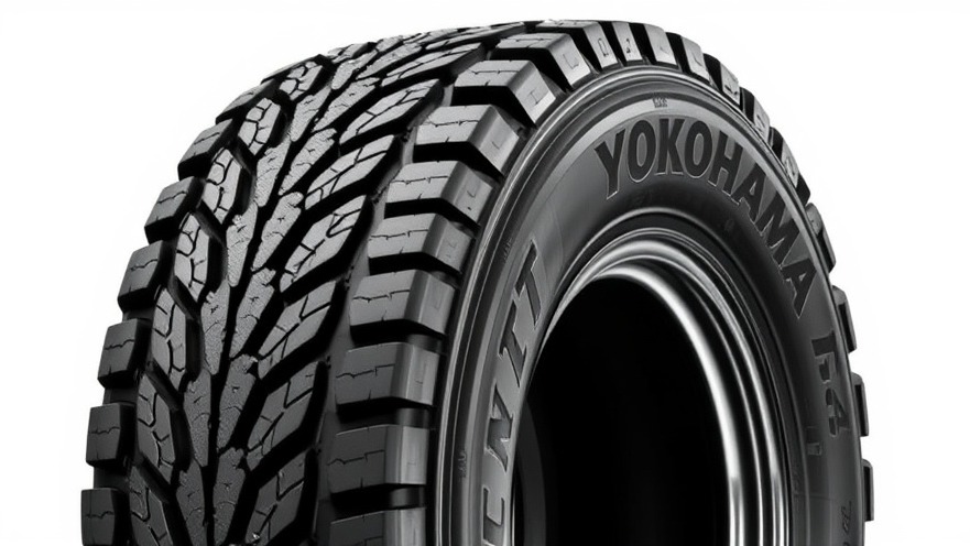 Rugged Yokohama GEOLANDAR A/T4 tire showcasing tire durability and advanced technology.
