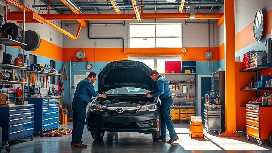 Boost auto repair efficiency in a vibrant shop with collaborative technicians.