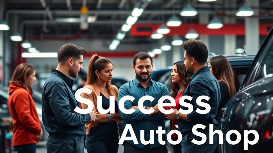 Diverse auto shop team showcasing customer service and teamwork for automotive marketing success.