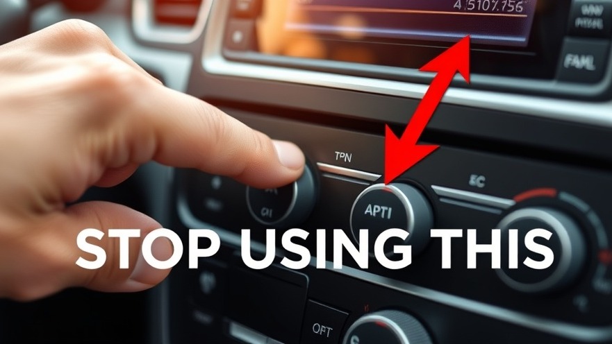 Close-up of car dashboard control with warning 'STOP USING THIS' highlighting automotive reliability issues.