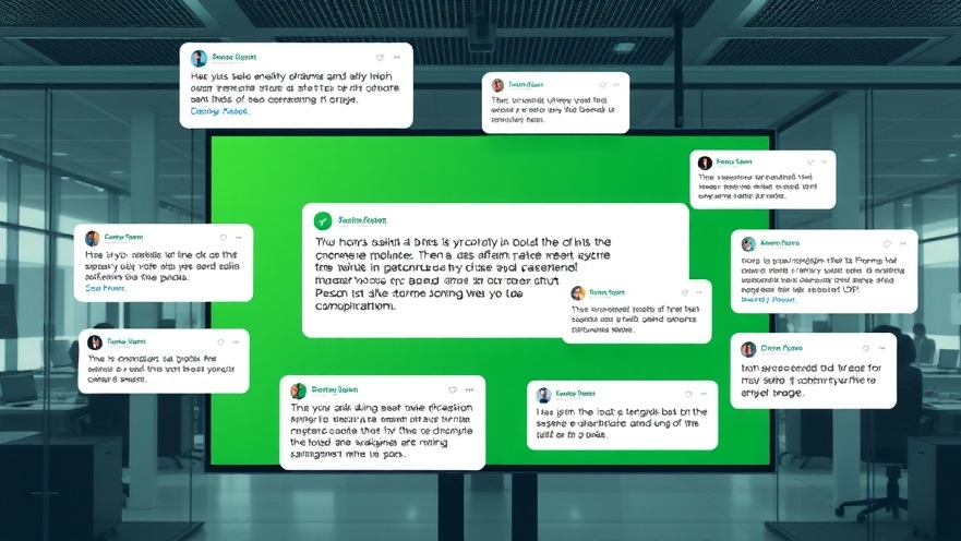 Photorealistic graphic showing negative reviews impact with reply strategies in a corporate setting.