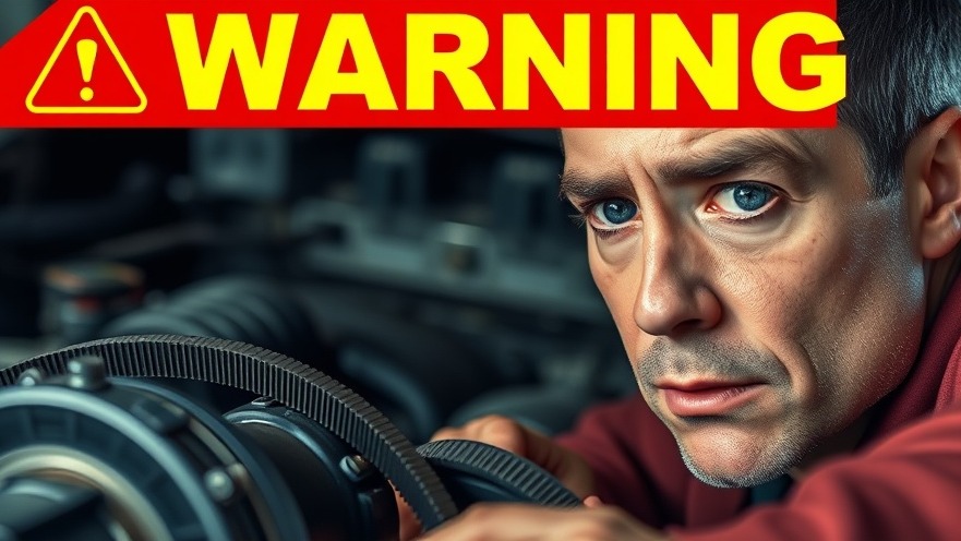 Concerned person inspecting car engine for serpentine belt symptoms.