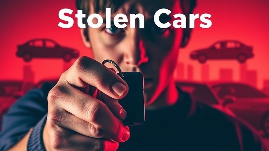 A worried person holding car keys, highlighting vehicle theft prevention amidst shadowy car silhouettes.