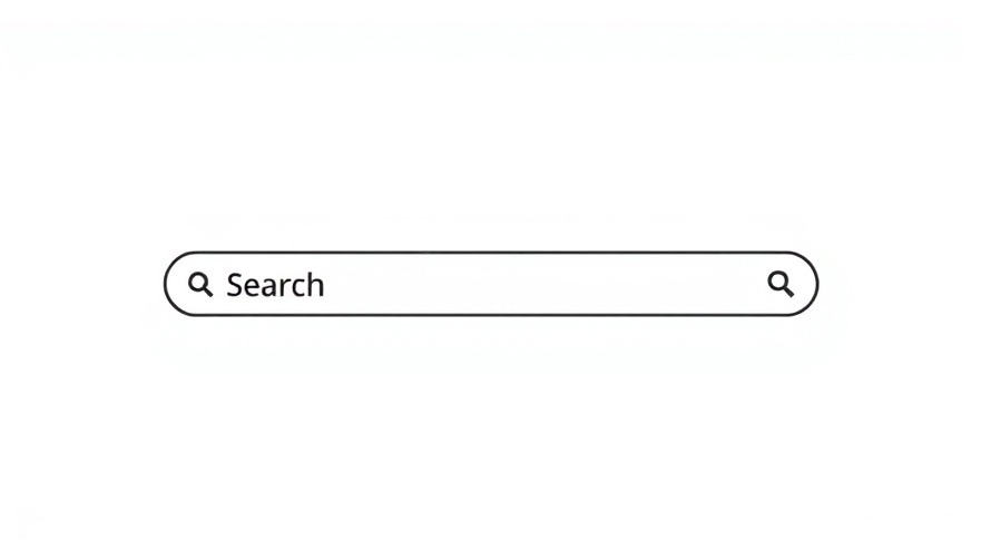 Minimalistic line art of a search engine interface, highlighting local SEO for auto repair.