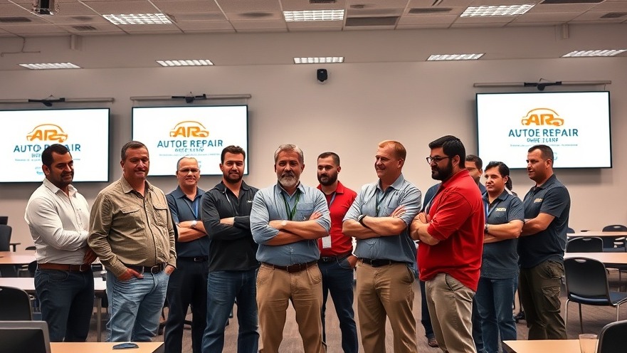 Auto repair shop owners networking at a Manager Performance Groups meeting.