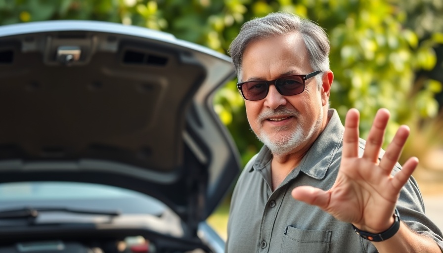 Man discussing Toyota Prius reliability in front of car engine.