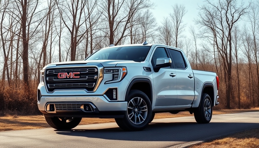 GMC Sierra 1500 parked on sunny road highlighting design.
