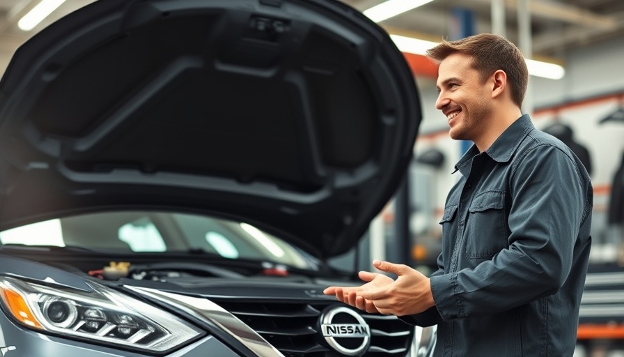 Technician explaining how to reset oil life on Nissan Altima.