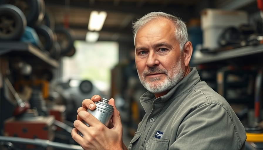 Car maintenance tips: Man in garage with car tools.