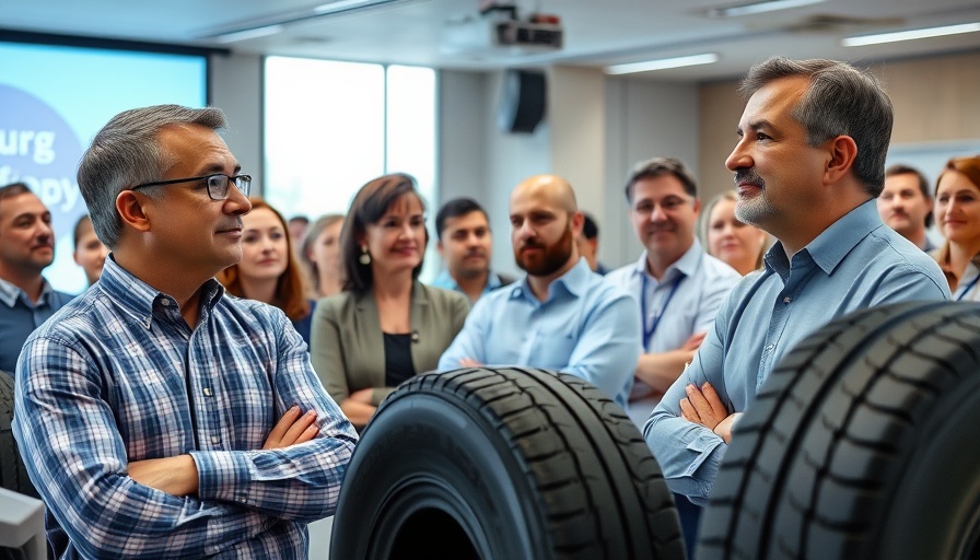 Audience learning about tire safety education for consumers in a workshop.