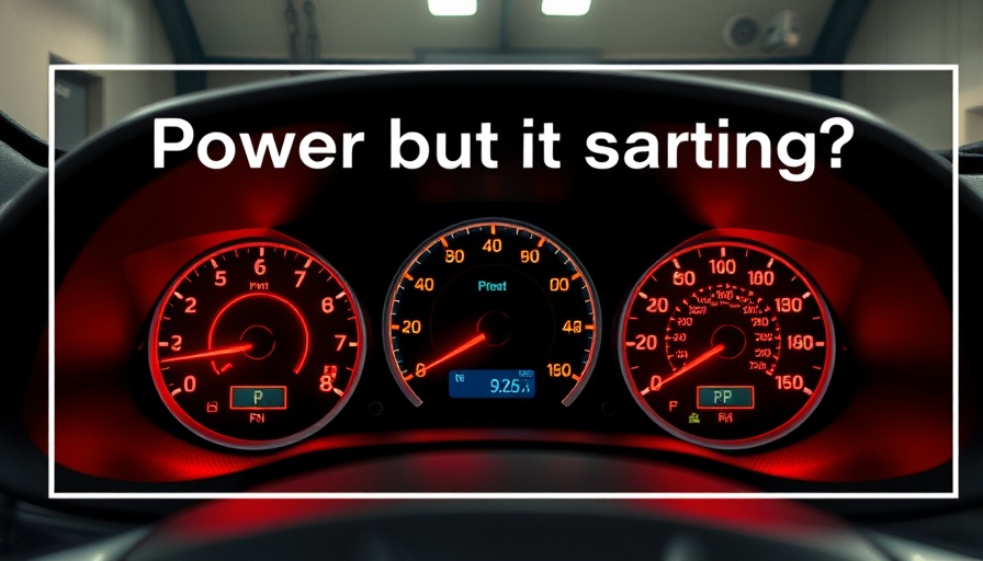 Dashboard showing warning lights with 'no start condition in vehicles' message.