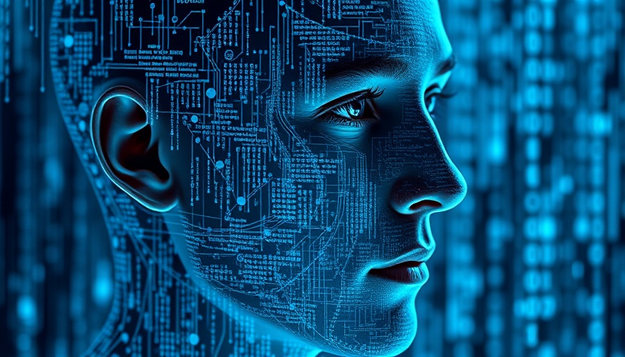 AI distortions blending with human face symbolizing online reputation.