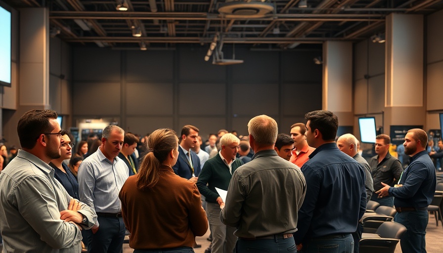 SCRS Open Meeting for Collision Repair Professionals in a conference hall.