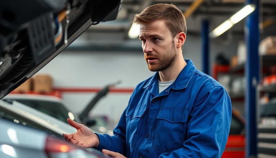 Mechanic discussing Ford Explorer 2006-2010 issues in a garage.