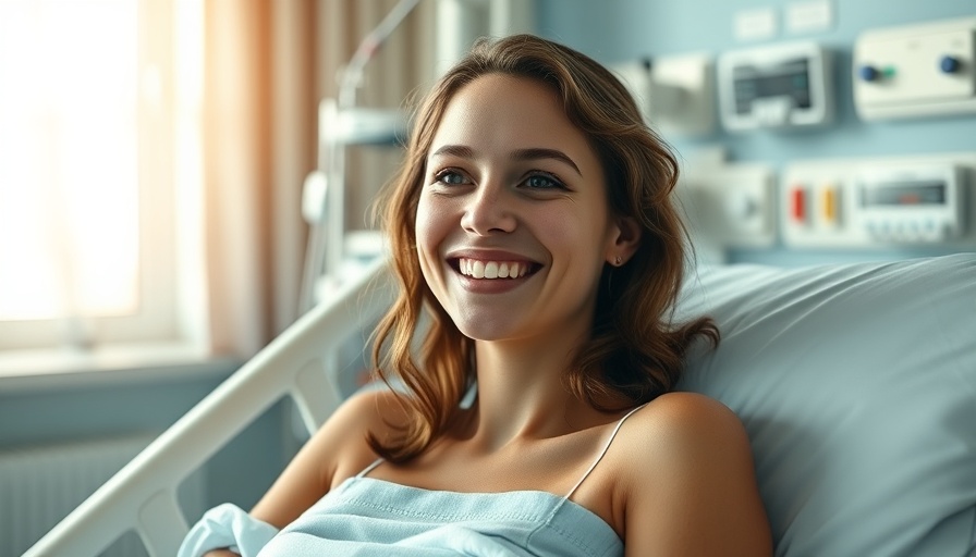 Vesna's Story of Resilience: Young woman smiling in hospital bed.