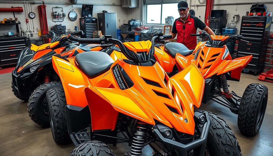 ATVs in a repair garage highlighting ATV and UTV repair shop profit.
