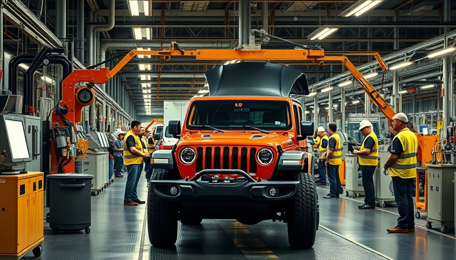 Jeep Wrangler on assembly line amid Stellantis sales decline.