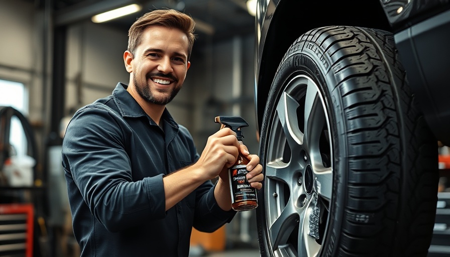 Tire bloom fix demonstration in modern workshop.