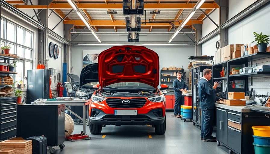 Eco-friendly auto repair shop with sustainable tools.