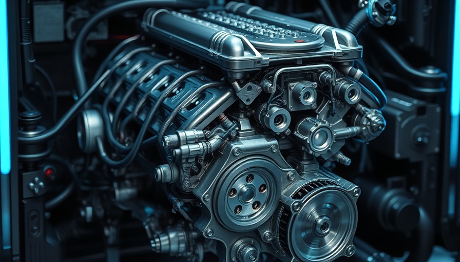 Detailed view of inline-6 cylinder engine, highlighting benefits.