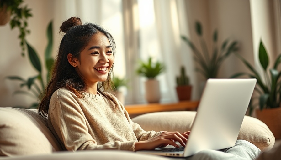 Young woman engaging in digital marketing strategies.