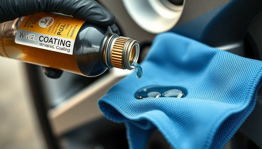 Wheel coating application process with microfiber cloth highlighting benefits.