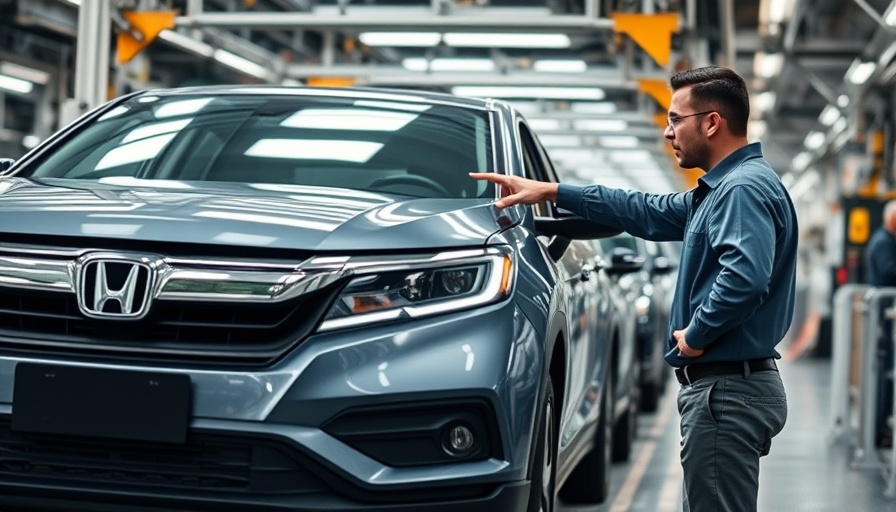 Honda assembly line with inspection, potential engine issues highlighted.