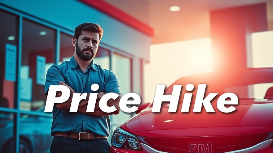 Frustrated car buyer confronting price hike due to automotive tariffs and rising vehicle manufacturing costs.