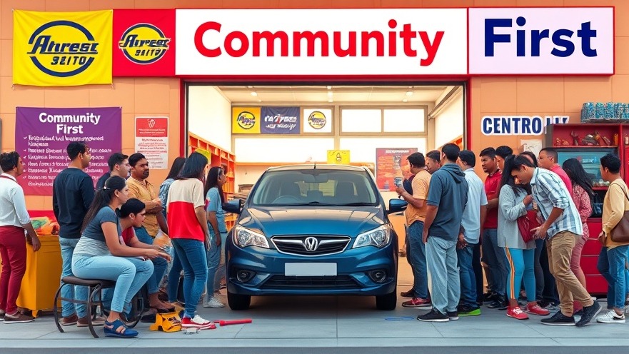 Diverse community members engaging in a car maintenance workshop, fostering local charity support.
