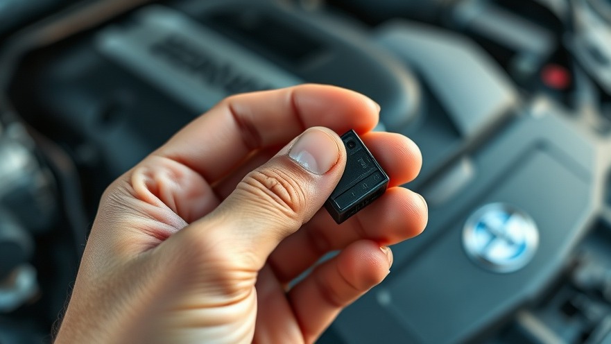 Close-up of a hand with an automotive sensor, highlighting car modifications risks.