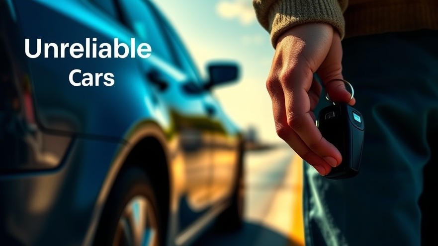 Worried person with car keys beside a broken-down car, illustrating lemon law concerns.
