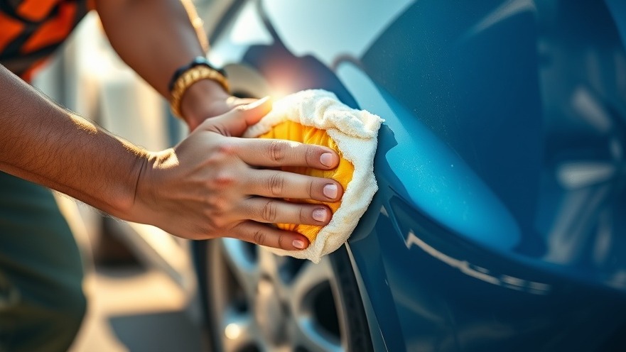 Car care tips: a person polishing faded plastic for a vibrant restoration.