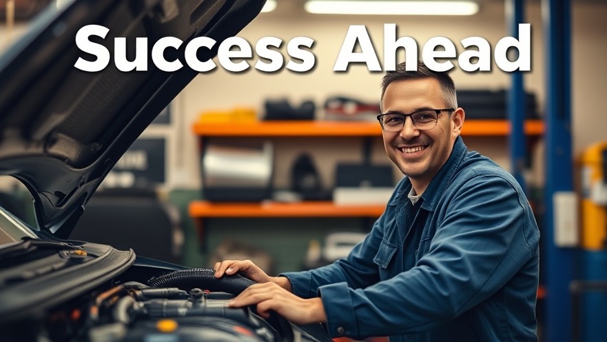 Skilled mechanic in a warm-lit garage, working on a car engine with pride.
