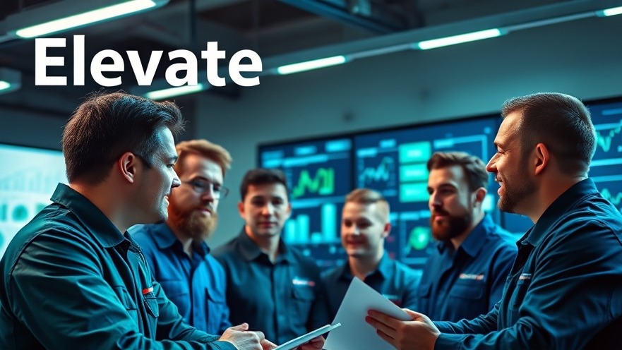 Automobile technicians in a business meeting, showcasing authentic marketing through storytelling success.